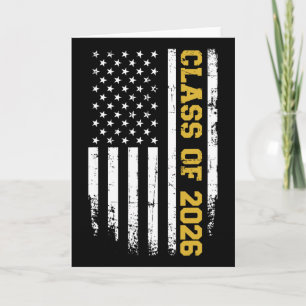 Cl Of 2026 Examen Us Vintage Flagga Kort