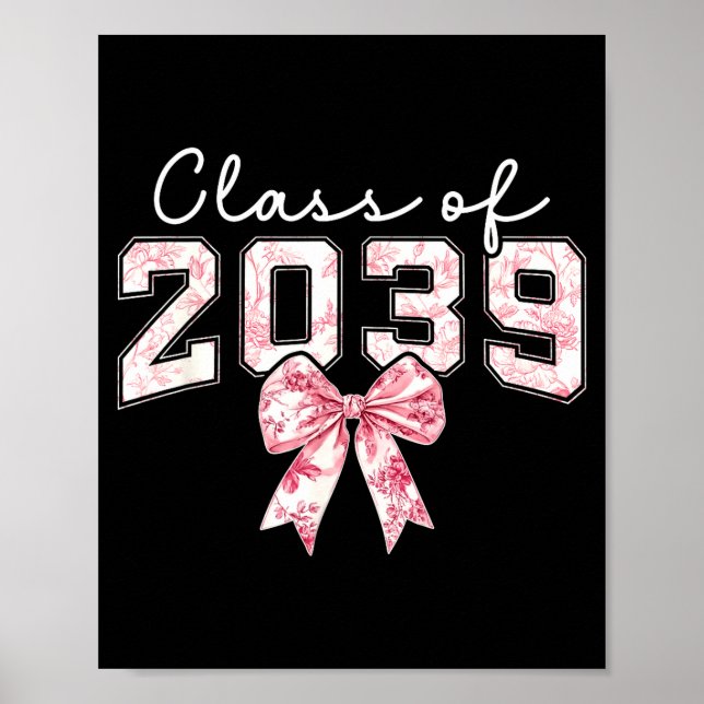Cl Of 20&#  Grad Preppy Coquette Bow Girly Girl K Poster (Framsidan)