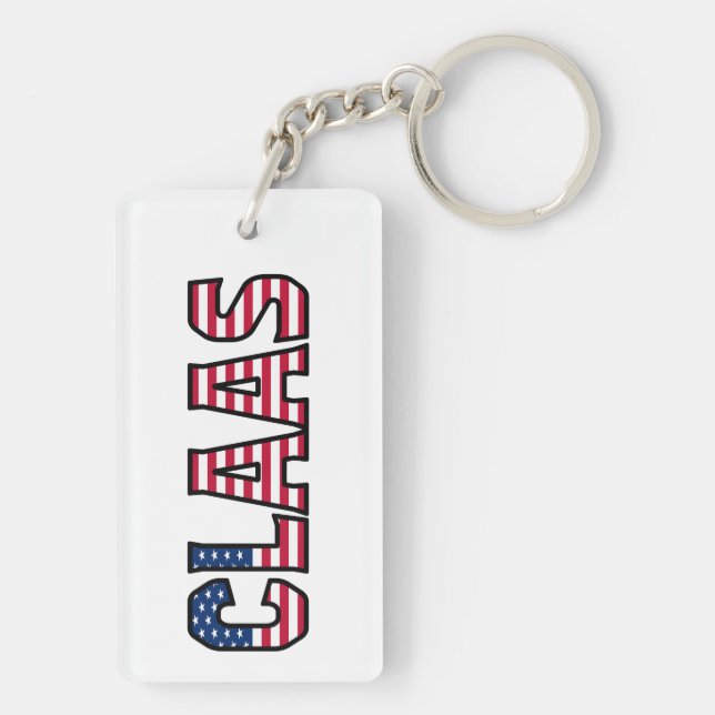 Claas Name Vorname USA Flagge Anhänger Schlüssel (Baksidan)