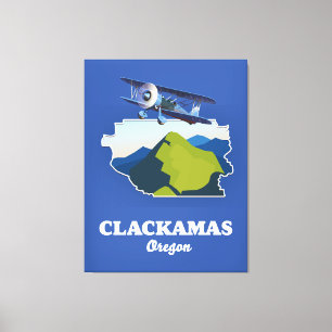 Clackamas Oregon USA karta Canvastryck