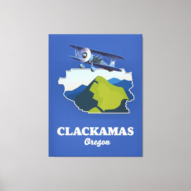 Clackamas Oregon USA karta Canvastryck (Framsida)