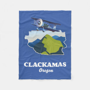 Clackamas Oregon USA karta Kanvastryck Tack Ca Fleecefilt