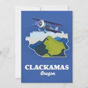 Clackamas Oregon USA karttryck på canvas Tack Kort