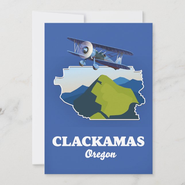 Clackamas Oregon USA karttryck på canvas Tack Kort (Framsida)