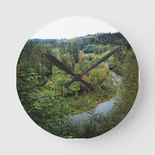 Clackamas River, OR Rund Klocka (Framsida)