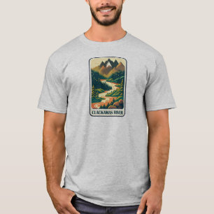 Clackamas River Oregon Färg T Shirt