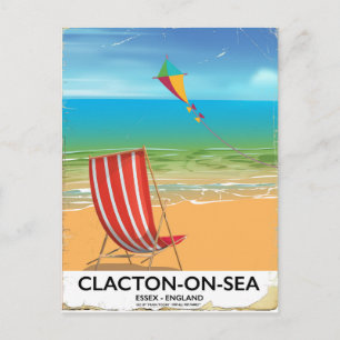 Clacton-on-sea, Essex Vintage resor poster Vykort