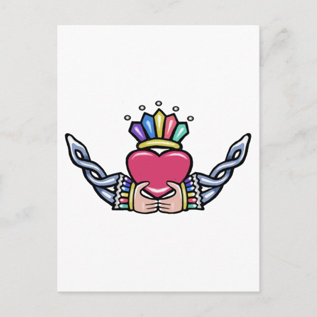 Claddagh #1B med treenighet Vykort (Framsida)