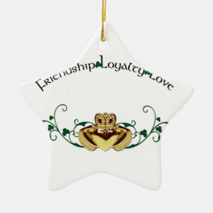 Claddagh/Claddaugh Julgransprydnad Keramik