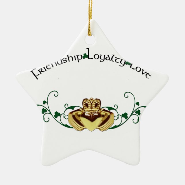 Claddagh/Claddaugh Julgransprydnad Keramik (Framsidan)