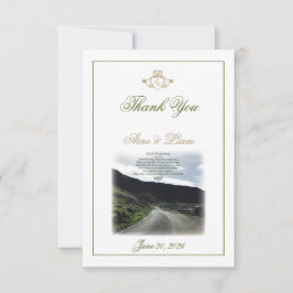 Claddagh irländskt bröllop tack kort