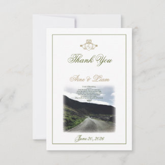 Claddagh irländskt bröllop tack kort