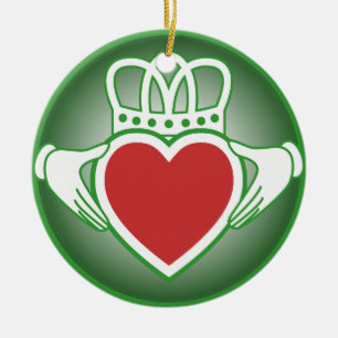 Claddagh Julgransprydnad Keramik