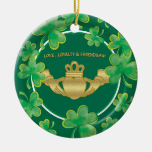 Claddagh Julgransprydnad Keramik