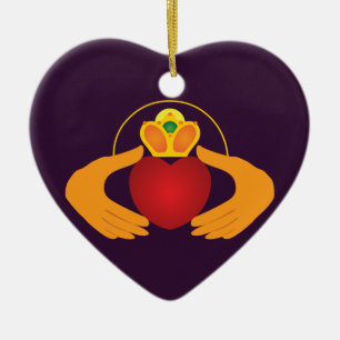 Claddagh Julgransprydnad Keramik