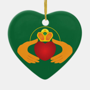 Claddagh Julgransprydnad Keramik