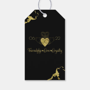 Claddagh Monogram Tack Märkre Presentetikett