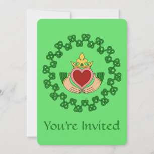 Claddagh och Grönt Knotwork Inbjudningar