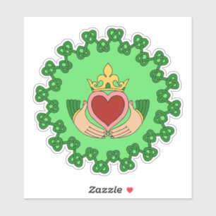 Claddagh och grönt Knotwork Klistermärken