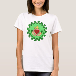 Claddagh och Grönt Knotwork Tee Shirt