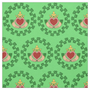 Claddagh och grönt Knotwork Tyg