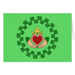 Claddagh och kort för gröntKnotwork hälsning