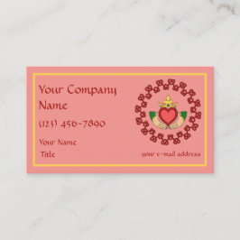 Claddagh och Red Knotwork på Rosa Visitkort