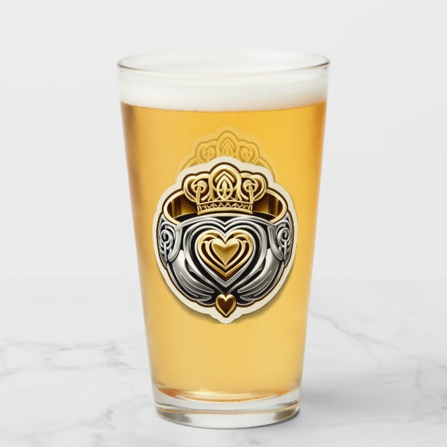Claddagh Pint Glass Glaskopp (Baksida fylld)