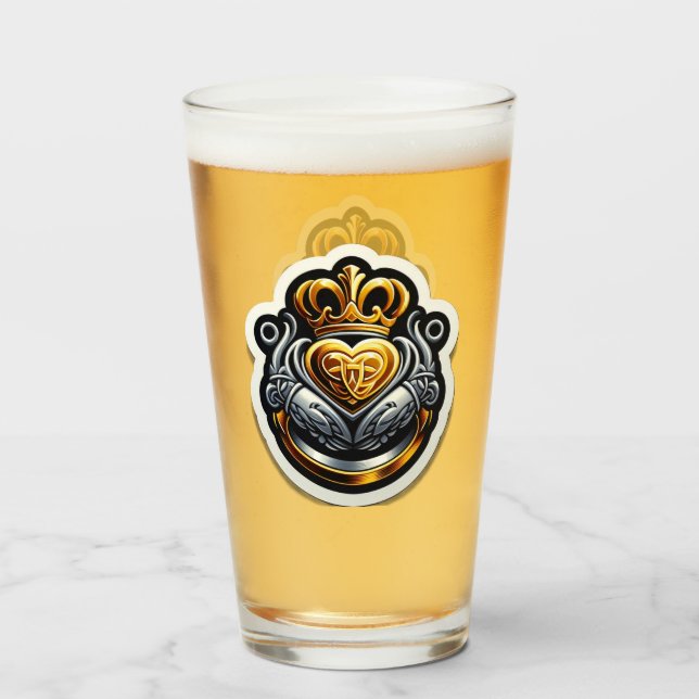 Claddagh Pint Glass Glaskopp (Baksida fylld)