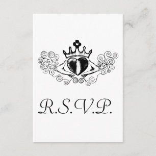 Claddagh R.S.V.P-kortet (svart) OSA Kort