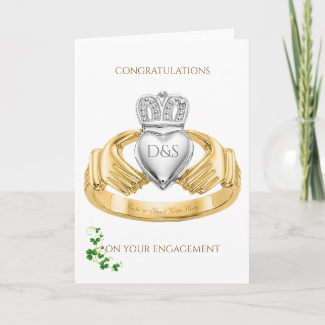 Claddagh Ring Congratulations on Your Engagement Kort (Framsida)