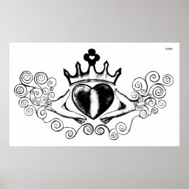 Claddagh (svart) poster
