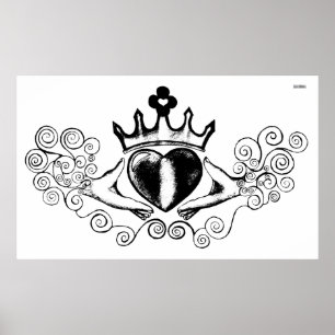 Claddagh (svart) poster