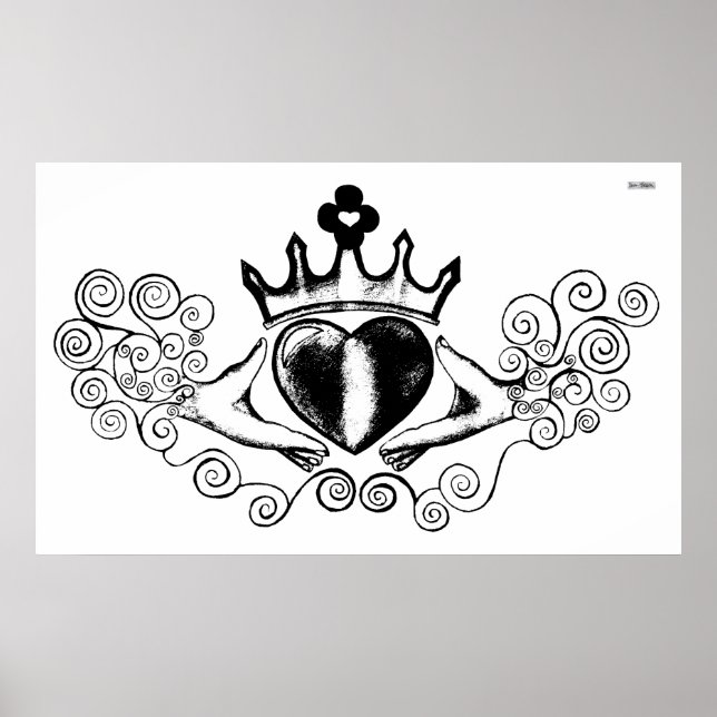 Claddagh (svart) poster (Framsidan)