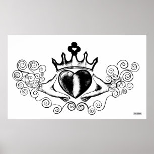 Claddagh (svart) poster