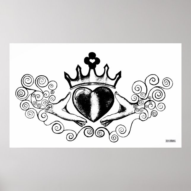 Claddagh (svart) poster (Framsidan)