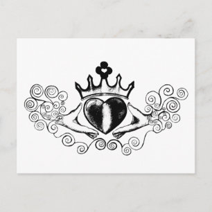 Claddagh (svart) vykort
