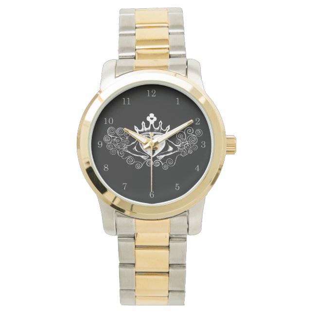 Claddagh (vit) armbandsur (Framsida)