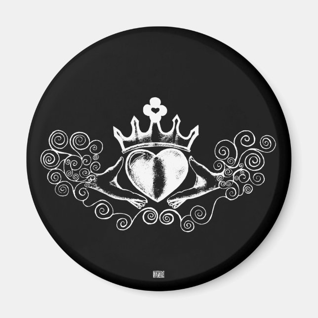 Claddagh (vit) magnet (Framsidan)