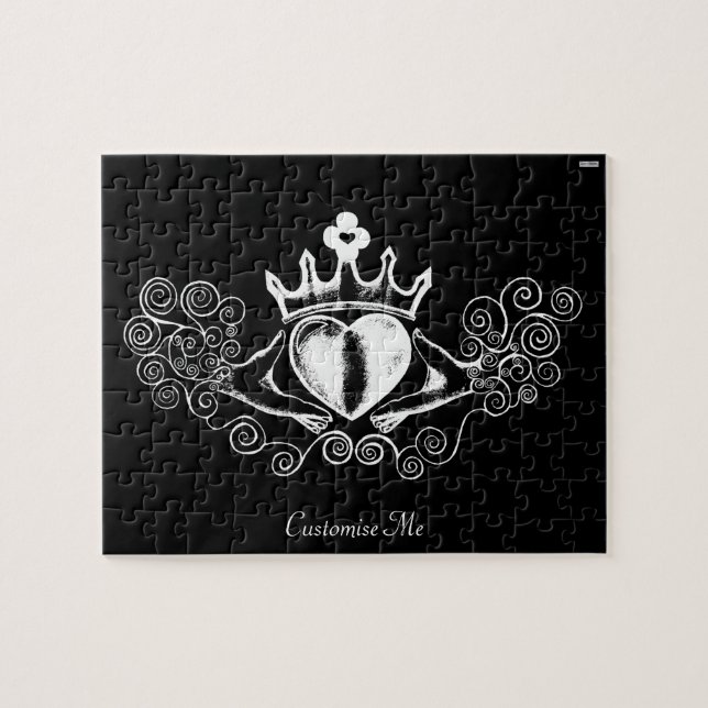 Claddagh (vit) pussel (Horisontell)