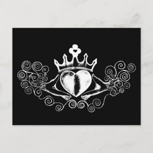 Claddagh (vit) vykort