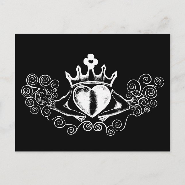 Claddagh (vit) vykort (Framsida)