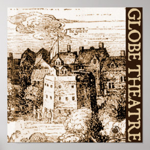 Claes Jansz Visscher Globe Theater Engraves Poster