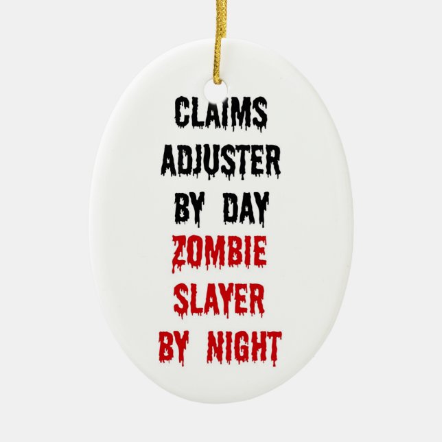 Claims Adjuster Zombie Sayer Julgransprydnad Keramik (Framsidan)