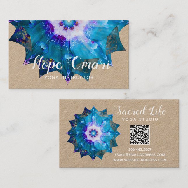 Clair de Lune | Peace Mandala Visitkort (Fram/baksida)