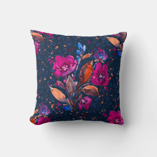 Claire-Harvest Blommigt i Midnight Blue Kudde