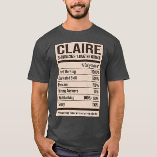 Claire Nutrition Facts Name Nickname Alias Title F T Shirt