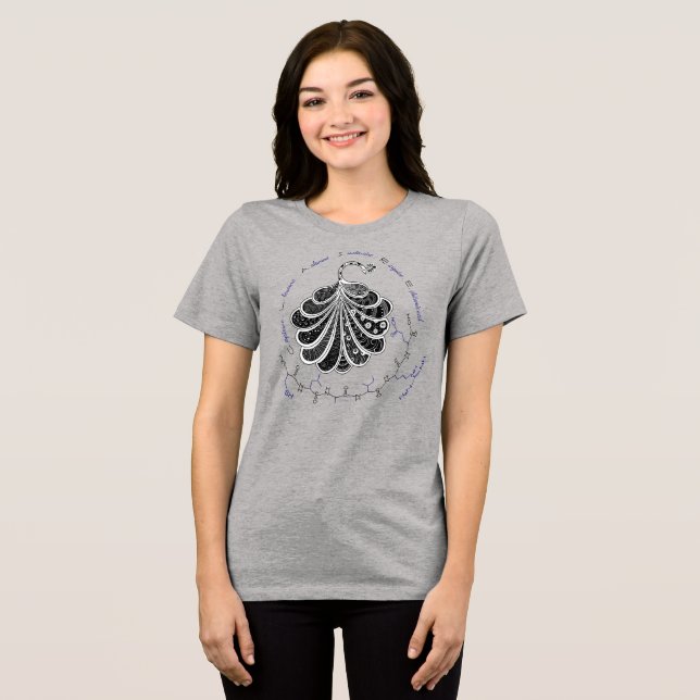 CLAIRE-peptid, påfågel med egen text, ljus  T Shirt (Framsida Full)