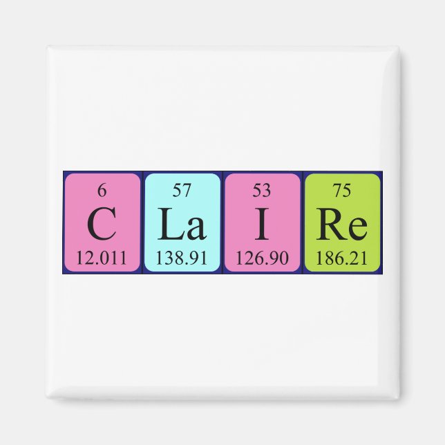Claire Periodisk bord namn magnet (Framsidan)