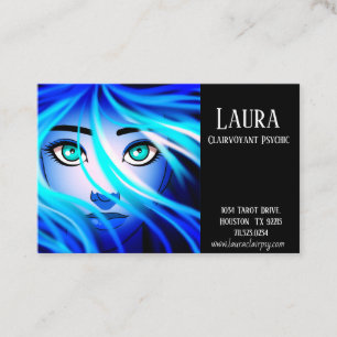 Clairvoyant Psychic Tarot Blue Dam Affärskort Visitkort